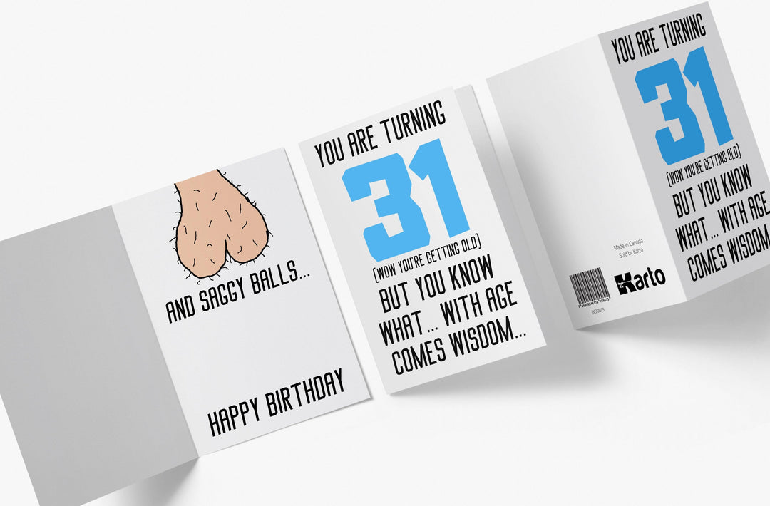 With Age Come Wisdom And - Men | 31st Birthday Card - Kartoprint