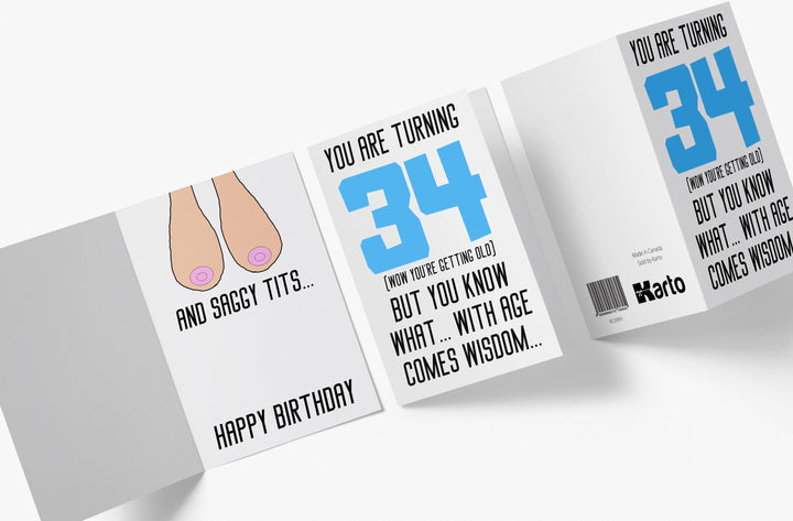 With Age Come Wisdom And - Women | 34th Birthday Card - Kartoprint
