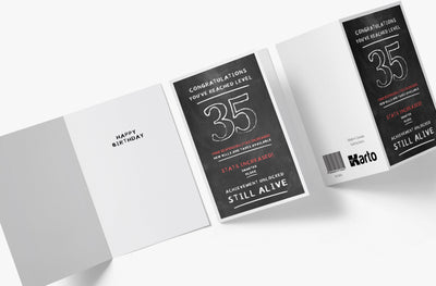 Congratulations, You've Reached Level | 35th Birthday Card - Kartoprint