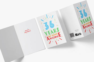 Of Being Awesome In Color | 36th Birthday Card - Kartoprint