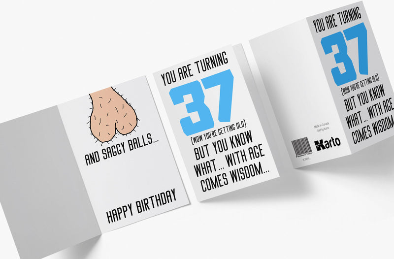 With Age Come Wisdom And - Men | 37th Birthday Card - Kartoprint