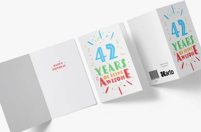 Of Being Awesome In Color | 42nd Birthday Card - Kartoprint