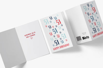 Age Is Just a number | 51st Birthday Card - Kartoprint