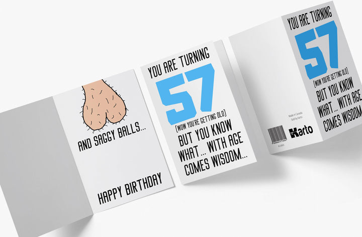 With Age Come Wisdom And - Men | 57th Birthday Card - Kartoprint