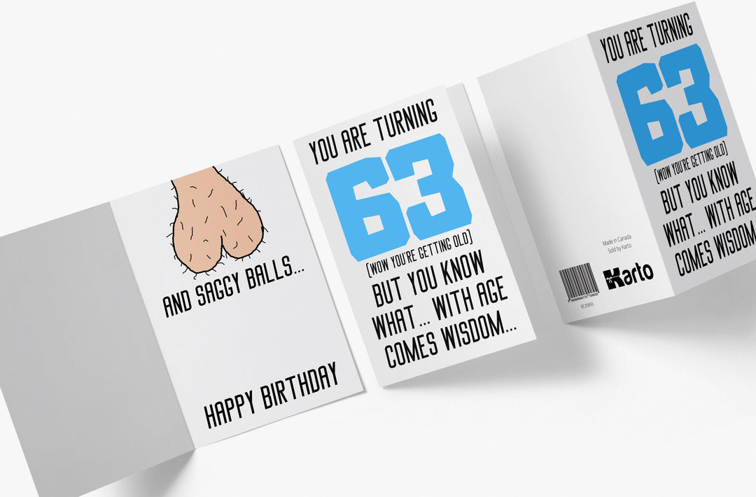 With Age Come Wisdom And - Men | 63rd Birthday Card - Kartoprint