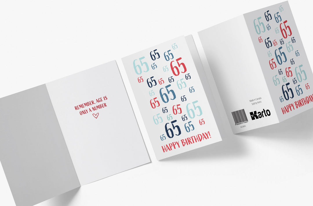 Age Is Just a number | 65th Birthday Card - Kartoprint