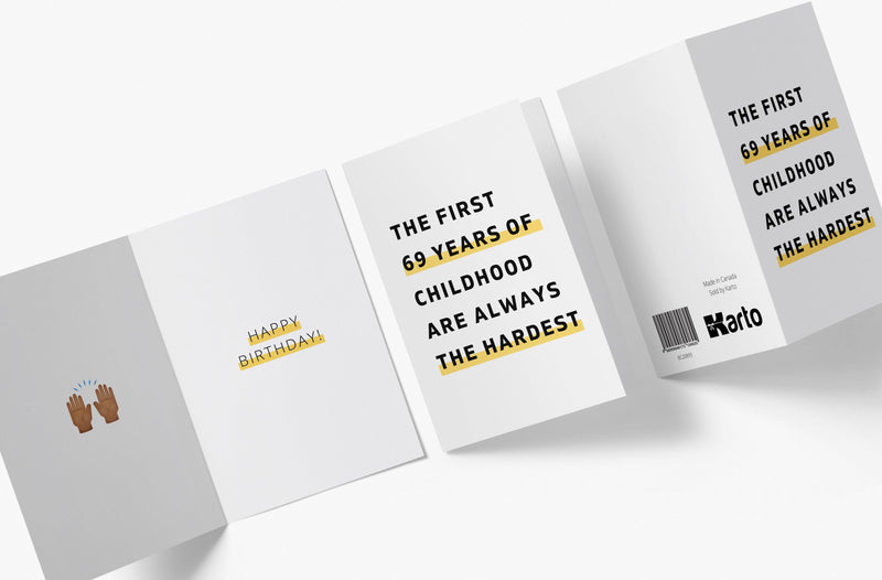 The First Years Of Childhood | 69th Birthday Card - Kartoprint