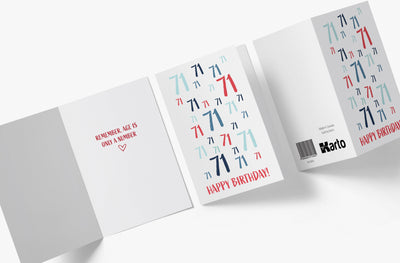 Age Is Just a number | 71st Birthday Card - Kartoprint