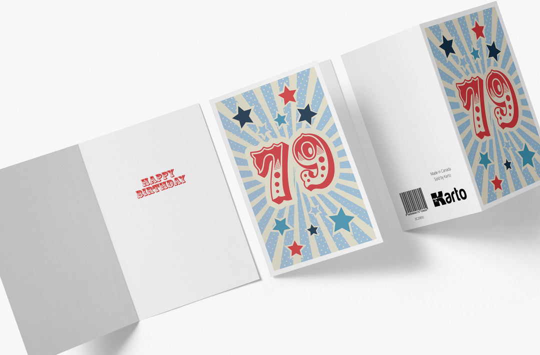 Retro Circus And Stars | 79th Birthday Card - Kartoprint
