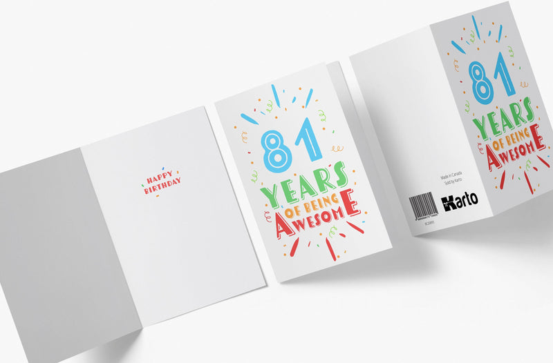 Of Being Awesome In Color | 81st Birthday Card - Kartoprint