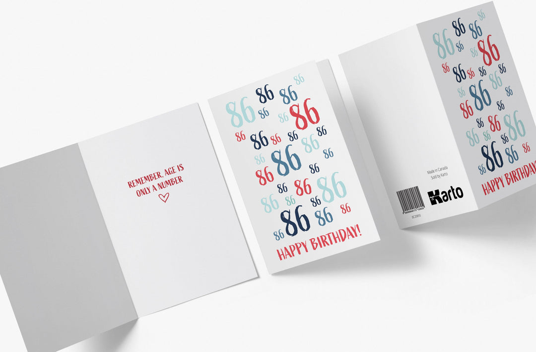 Age Is Just a number | 86th Birthday Card - Kartoprint