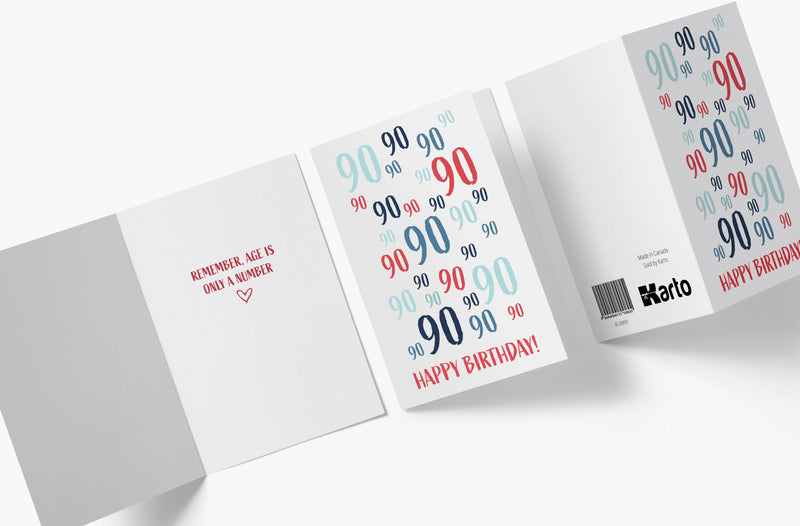 Age Is Just a number | 90th Birthday Card - Kartoprint