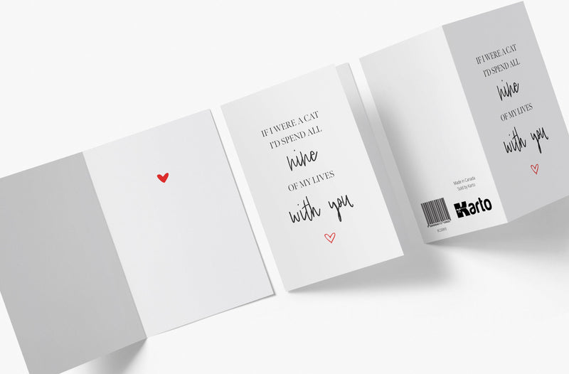 Nine Lives, Valentine Card | Sweet Birthday Card - Kartoprint