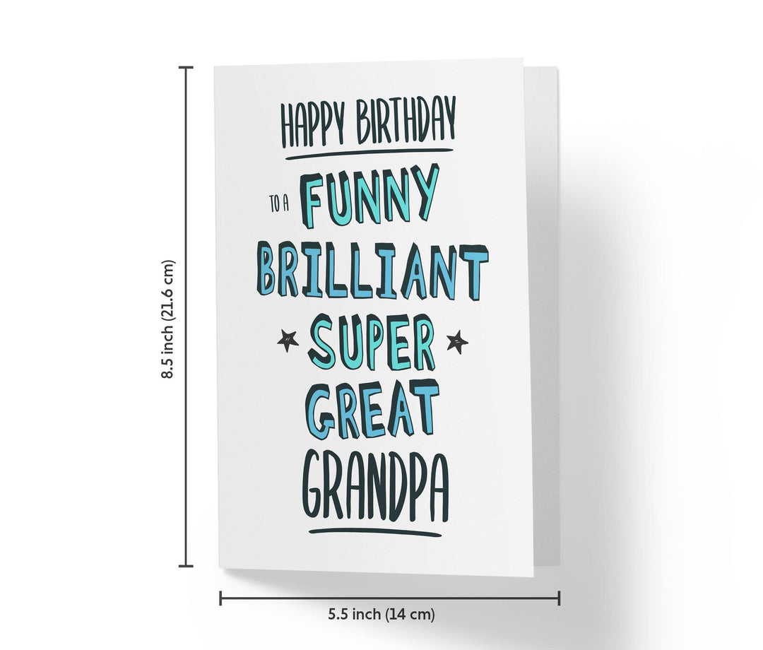Funny Brillant Super Great Grandpa | Funny Birthday Card - Kartoprint