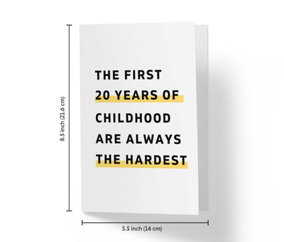 The First Years Of Childhood | 20th Birthday Card - Kartoprint