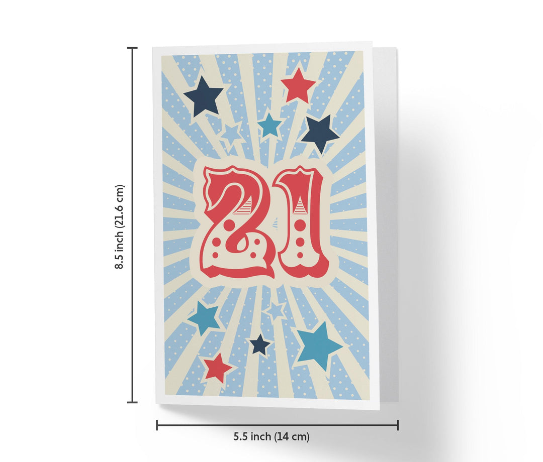 Retro Circus And Stars | 21st Birthday Card - Kartoprint