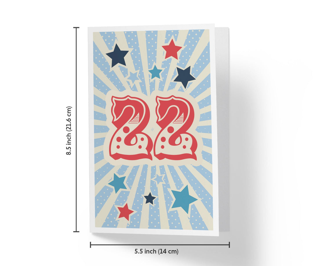Retro Circus And Stars | 22nd Birthday Card - Kartoprint