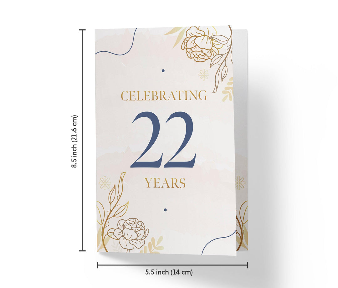 Golden Flowers | 22nd Birthday Card - Kartoprint