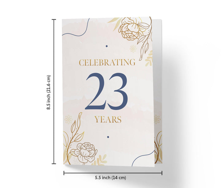 Golden Flowers | 23rd Birthday Card - Kartoprint
