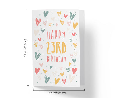 Cute Heart Doodles | 23rd Birthday Card - Kartoprint
