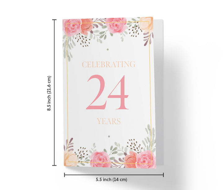 Pink Flowers | 24th Birthday Card - Kartoprint