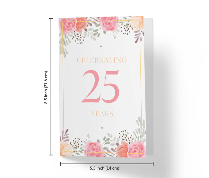 Pink Flowers | 25th Birthday Card - Kartoprint