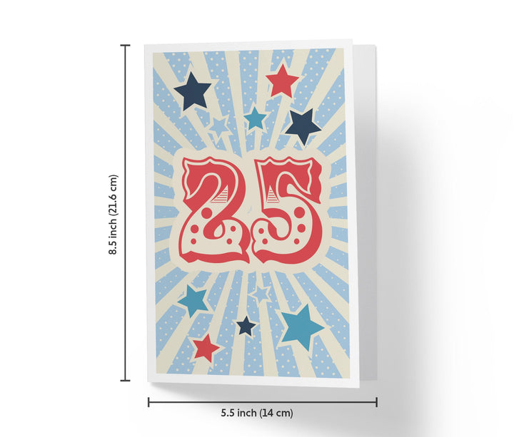 Retro Circus And Stars | 25th Birthday Card - Kartoprint