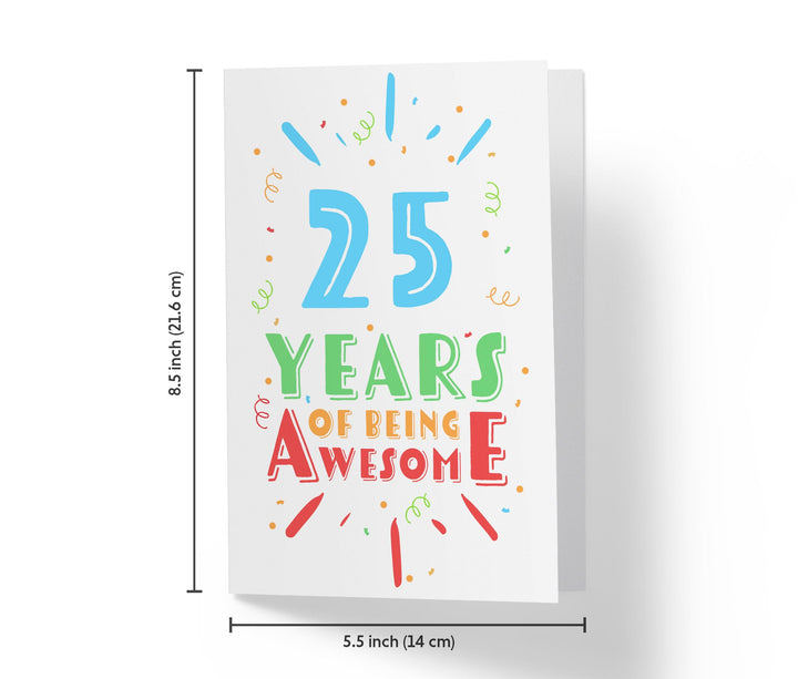 Of Being Awesome In Color | 25th Birthday Card - Kartoprint