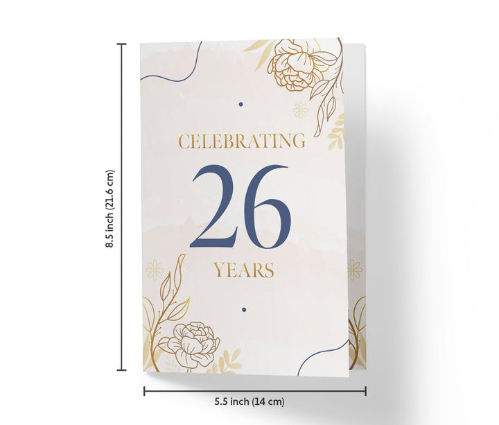 Golden Flowers | 26th Birthday Card - Kartoprint
