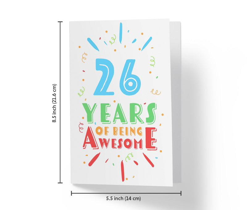 Of Being Awesome In Color | 26th Birthday Card - Kartoprint