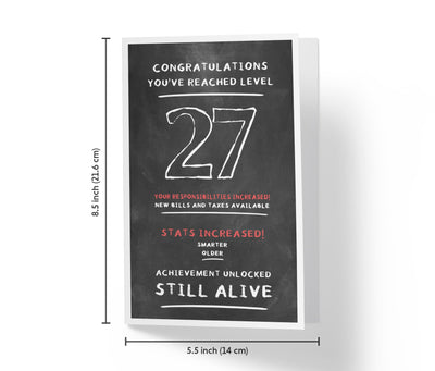 Congratulations, You've Reached Level | 27th Birthday Card - Kartoprint