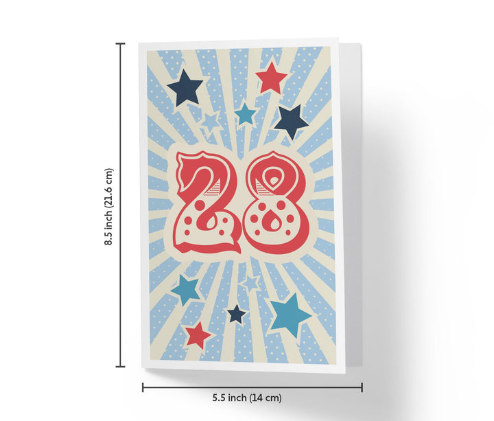 Retro Circus And Stars | 28th Birthday Card - Kartoprint