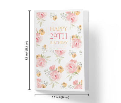 Pink Flower Bouquets | 29th Birthday Card - Kartoprint