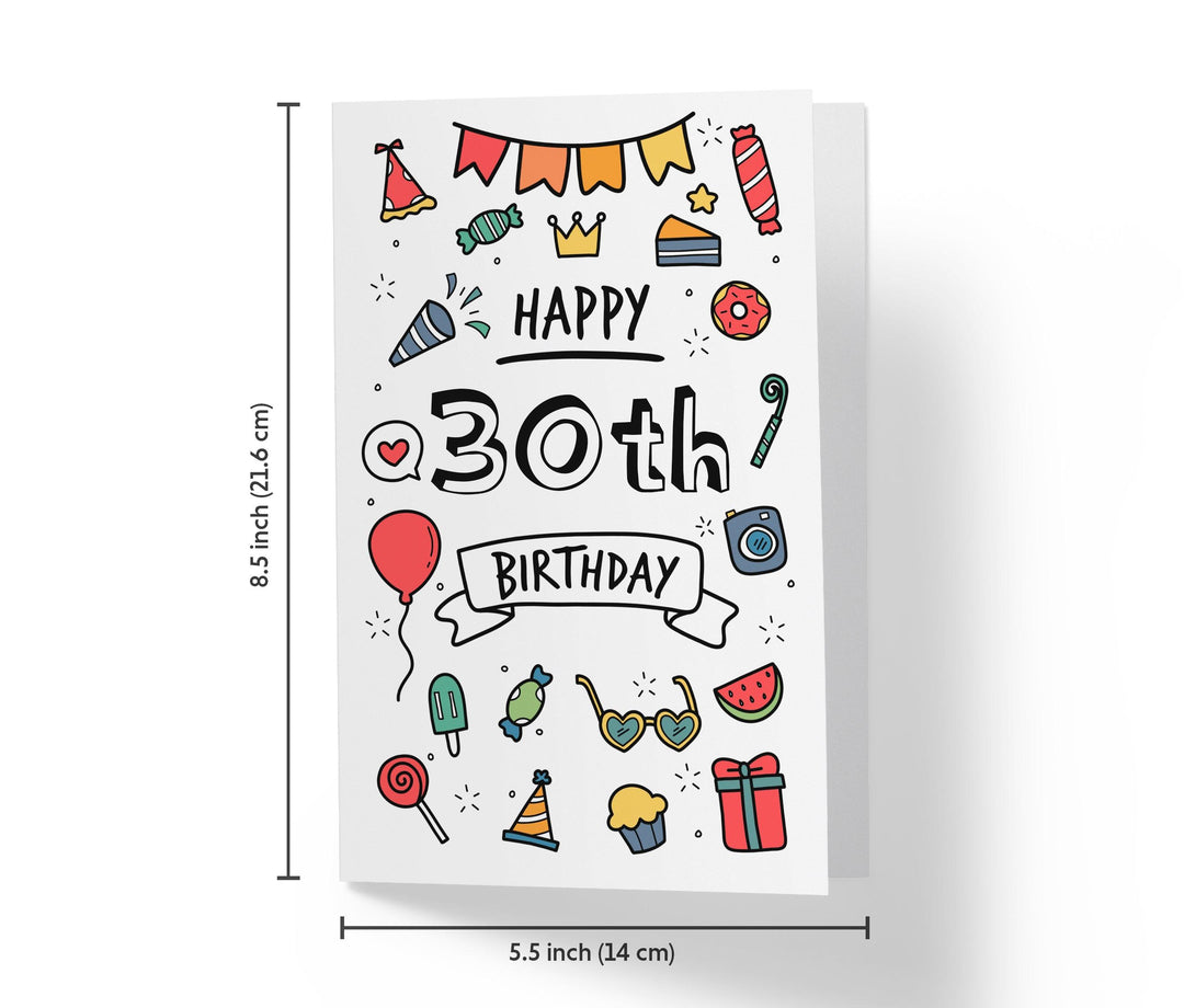 Party Doodles | 30th Birthday Card - Kartoprint