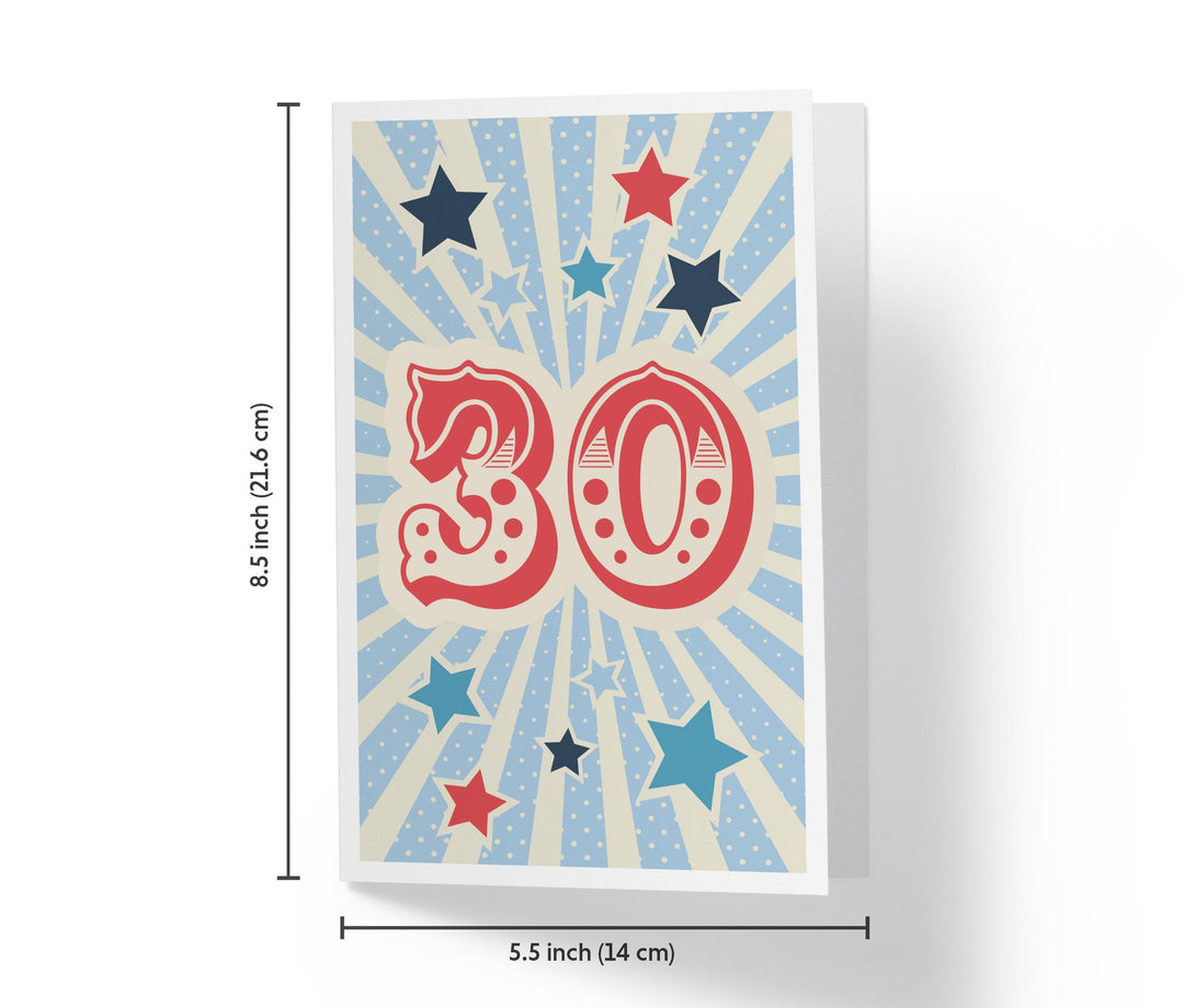 Retro Circus And Stars | 30th Birthday Card - Kartoprint