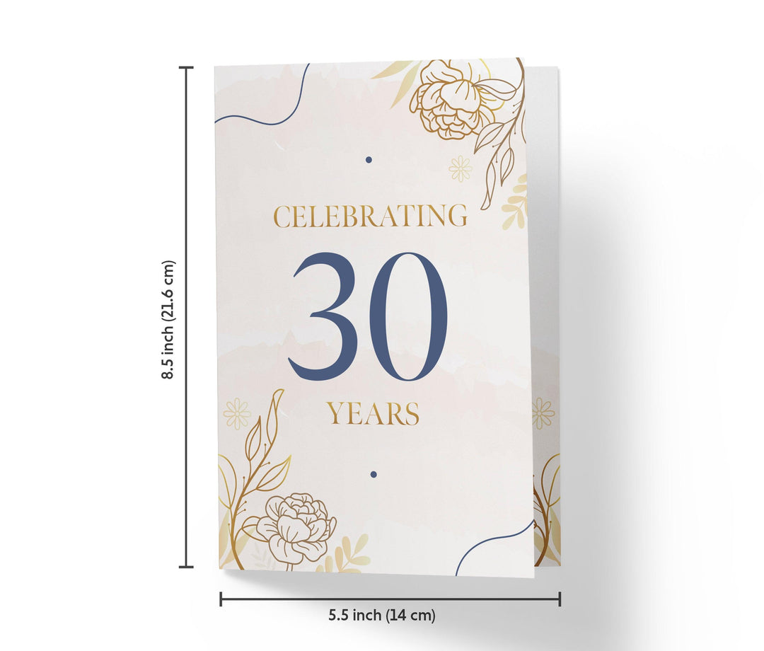 Golden Flowers | 30th Birthday Card - Kartoprint