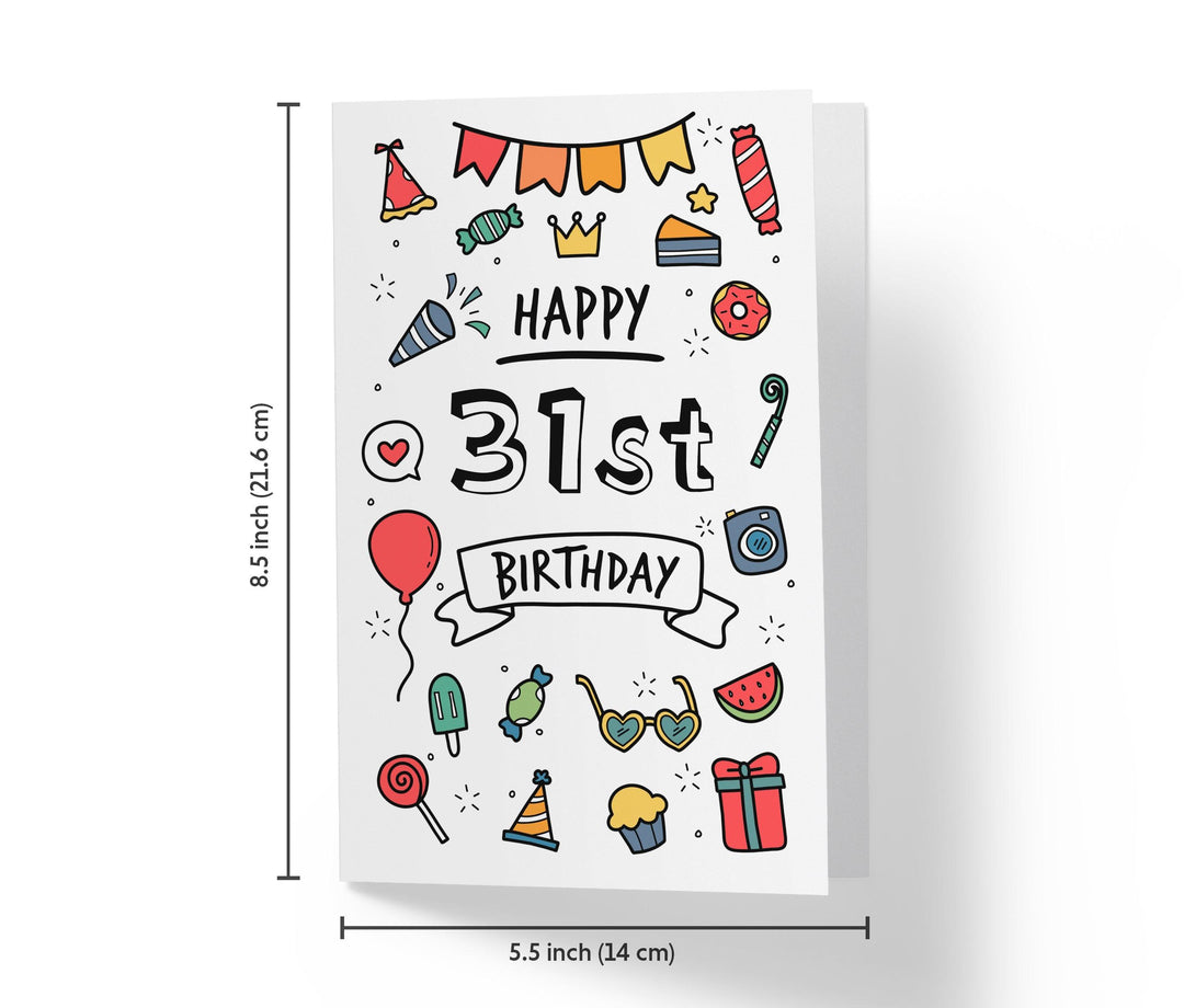 Party Doodles | 31st Birthday Card - Kartoprint
