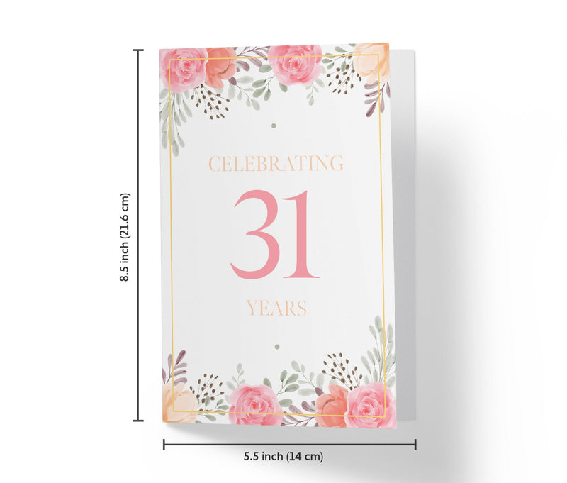 Pink Flowers | 31st Birthday Card - Kartoprint