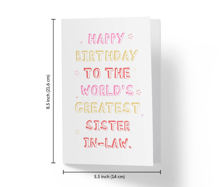 To The World Greatest Sister-in-law | Funny Birthday Card - Kartoprint