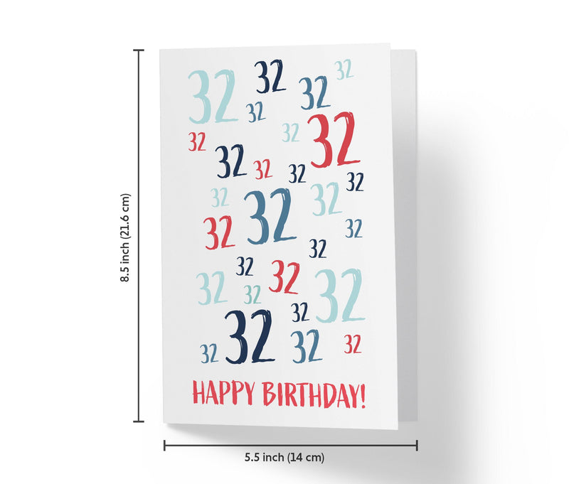 Age Is Just a number | 32nd Birthday Card - Kartoprint