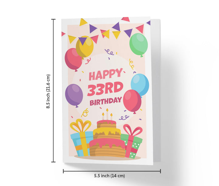 Classic Birthday Card | 33rd Birthday Card - Kartoprint