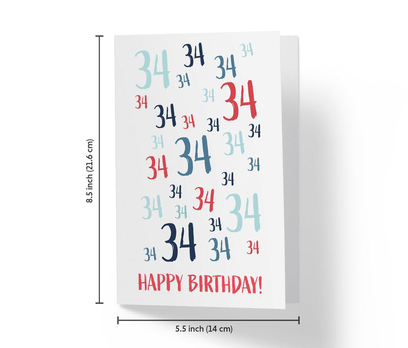 Age Is Just a number | 34th Birthday Card - Kartoprint