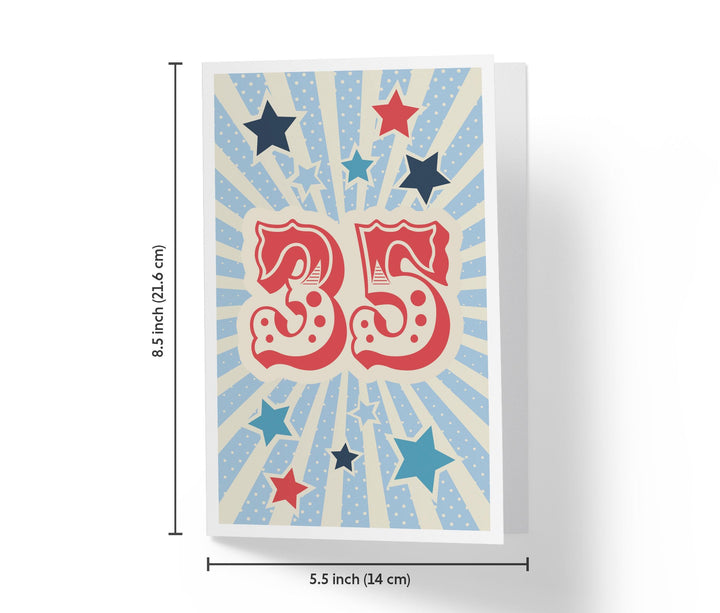 Retro Circus And Stars | 35th Birthday Card - Kartoprint