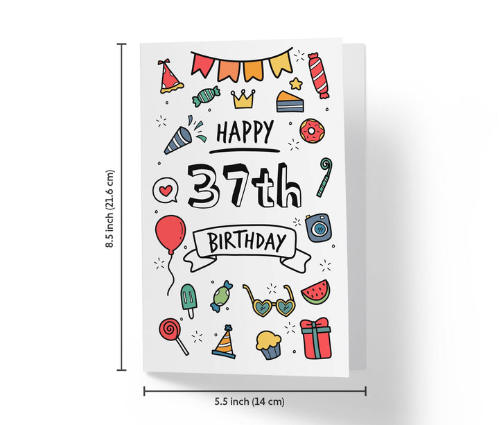 Party Doodles | 37th Birthday Card - Kartoprint