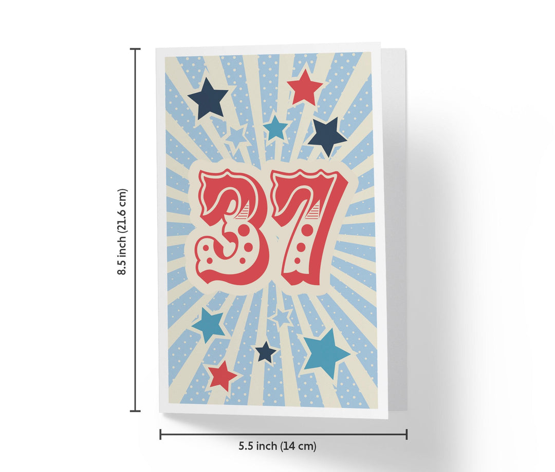 Retro Circus And Stars | 37th Birthday Card - Kartoprint