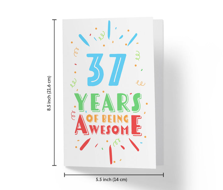 Of Being Awesome In Color | 37th Birthday Card - Kartoprint