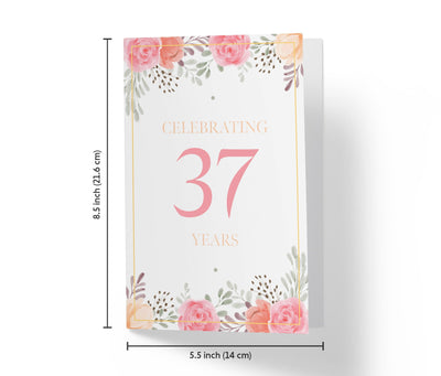 Pink Flowers | 37th Birthday Card - Kartoprint