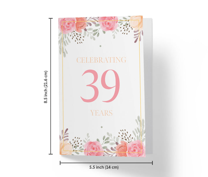 Pink Flowers | 39th Birthday Card - Kartoprint