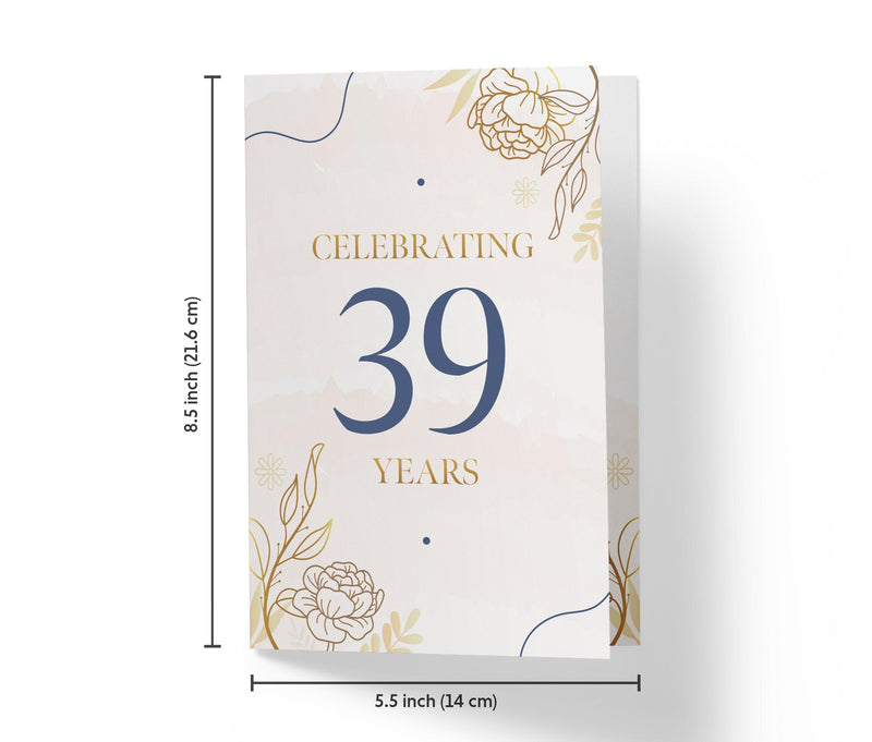 Golden Flowers | 39th Birthday Card - Kartoprint