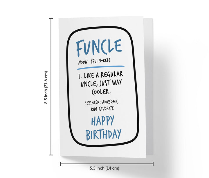Awesome Uncle, Funcle Definition | Funny Birthday Card - Kartoprint